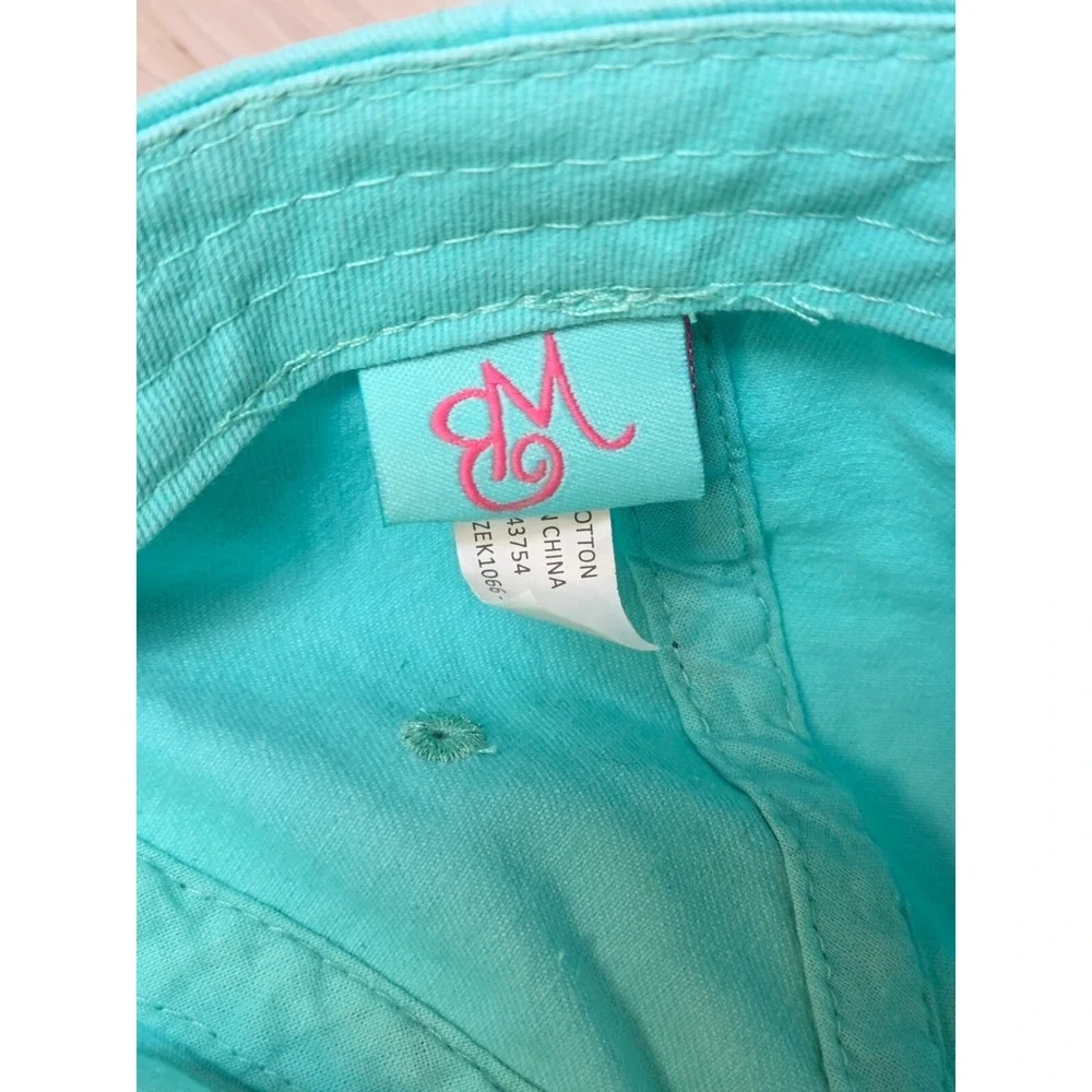 Mud Pie Turquoise Cotton Monogrammed KBR Patch Baseball Cap Adjustable Hat